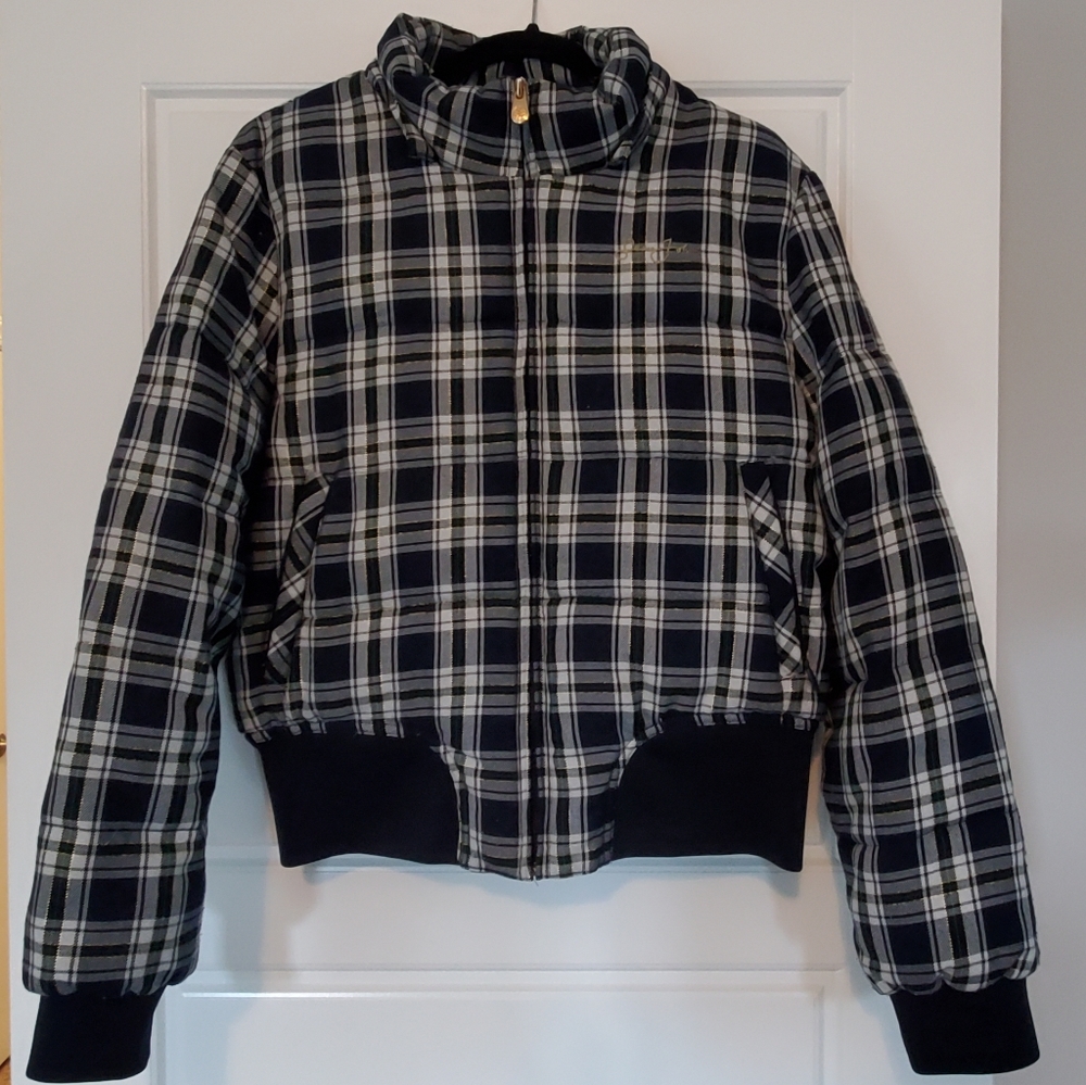 Sean John Blue Plaid Puffer Jacket Coat P Diddy